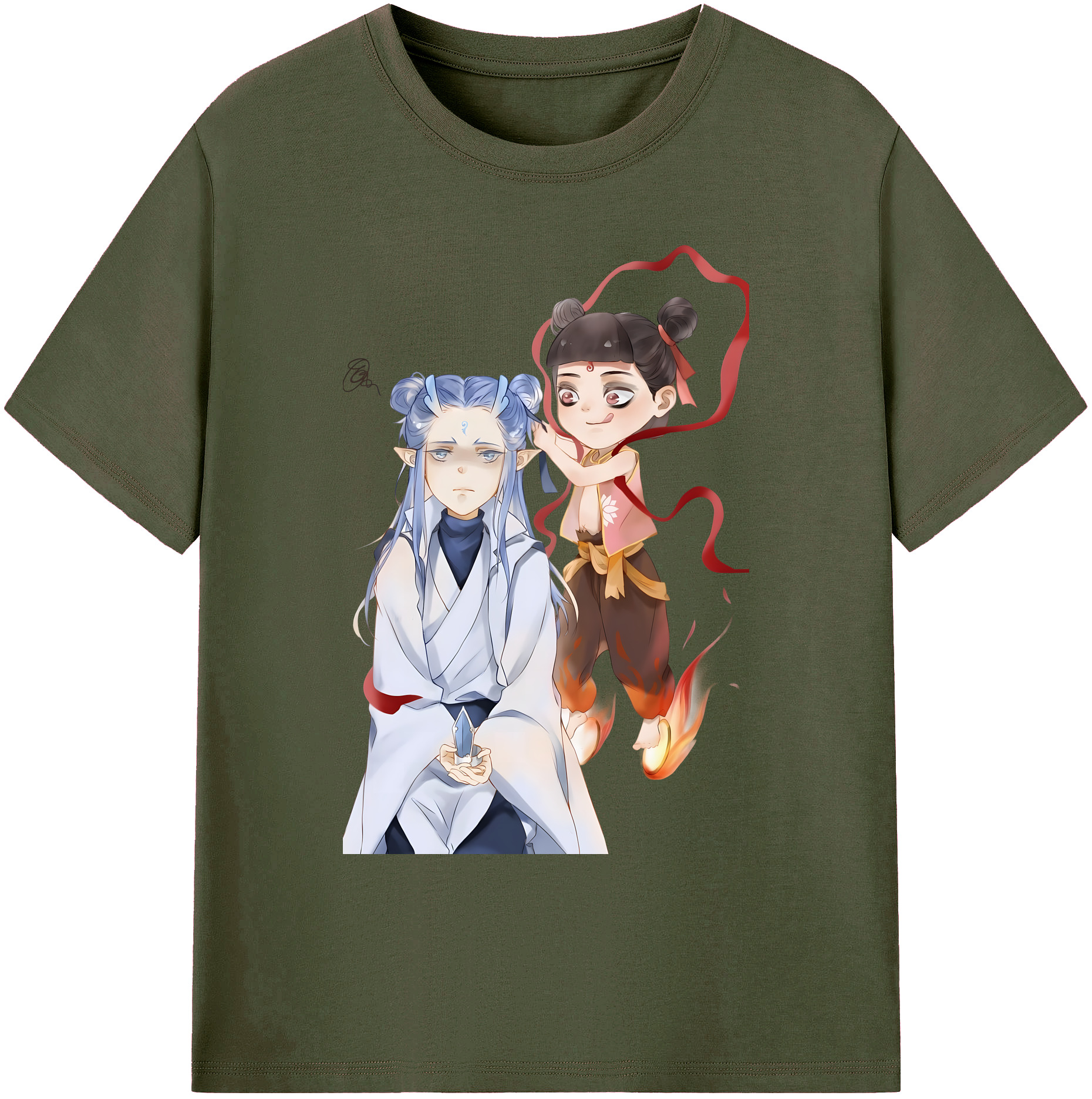 （画像用） Ne Zha 2 ナタ 魔童の大暴れ 綿100％ メンズ半袖Tシャツ｜肌触りやわらか＆通気性